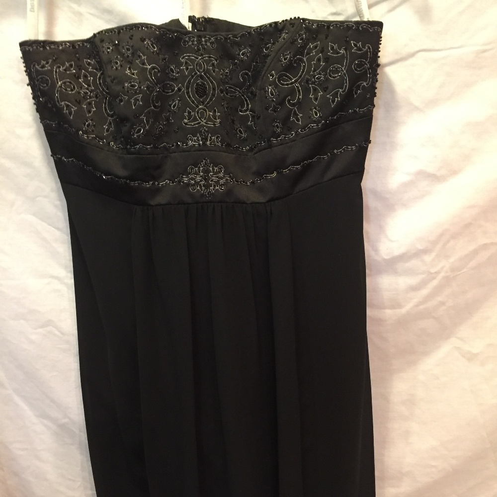 David's Bridal Black Beaded Cocktail Dress, Size 6